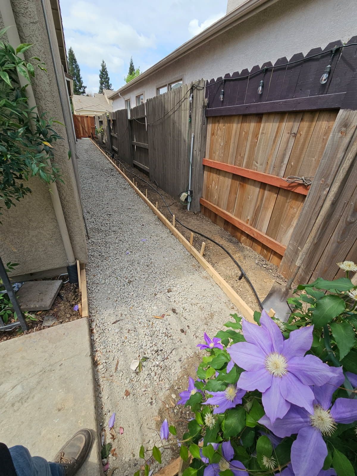 Side Yard Concrete Walkway Installation