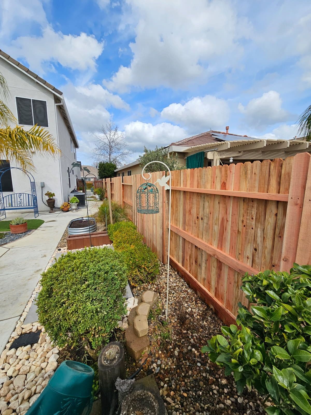 Backyard Transformation with Redwood Fence Replacement