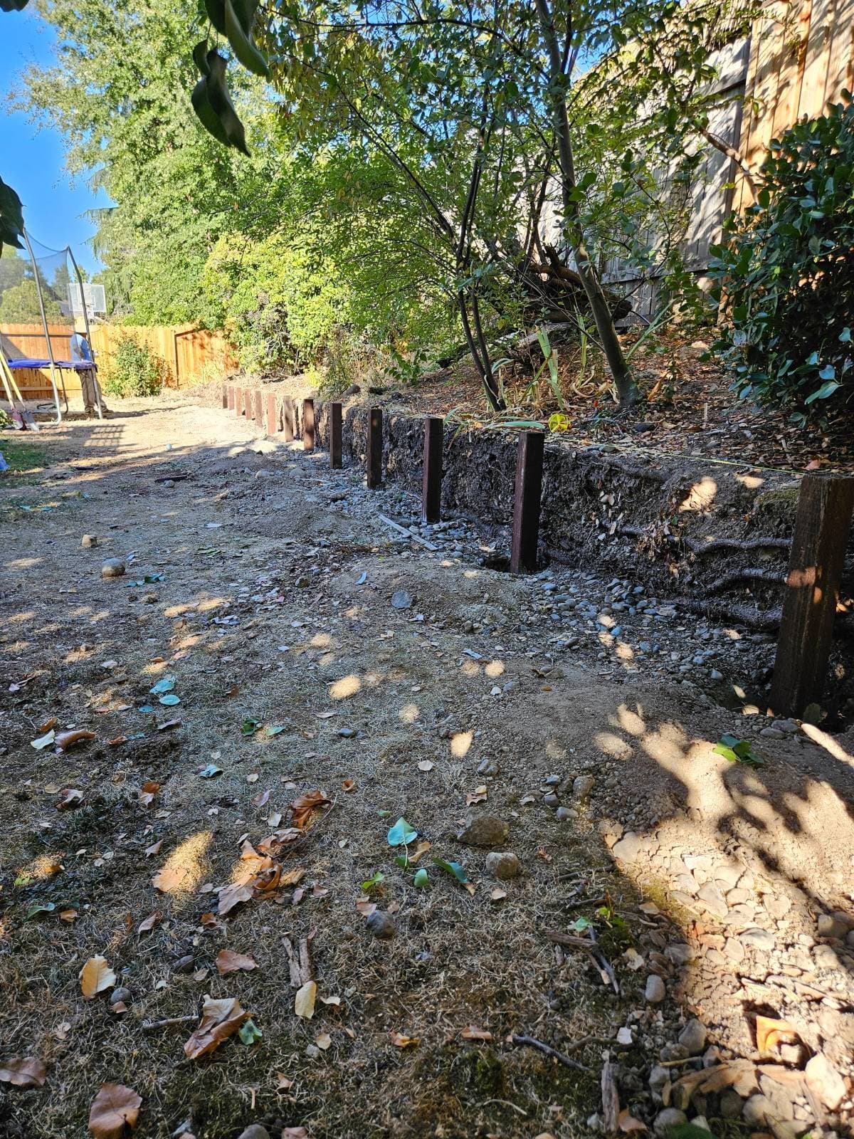 Wooden Retaining Wall Construction image