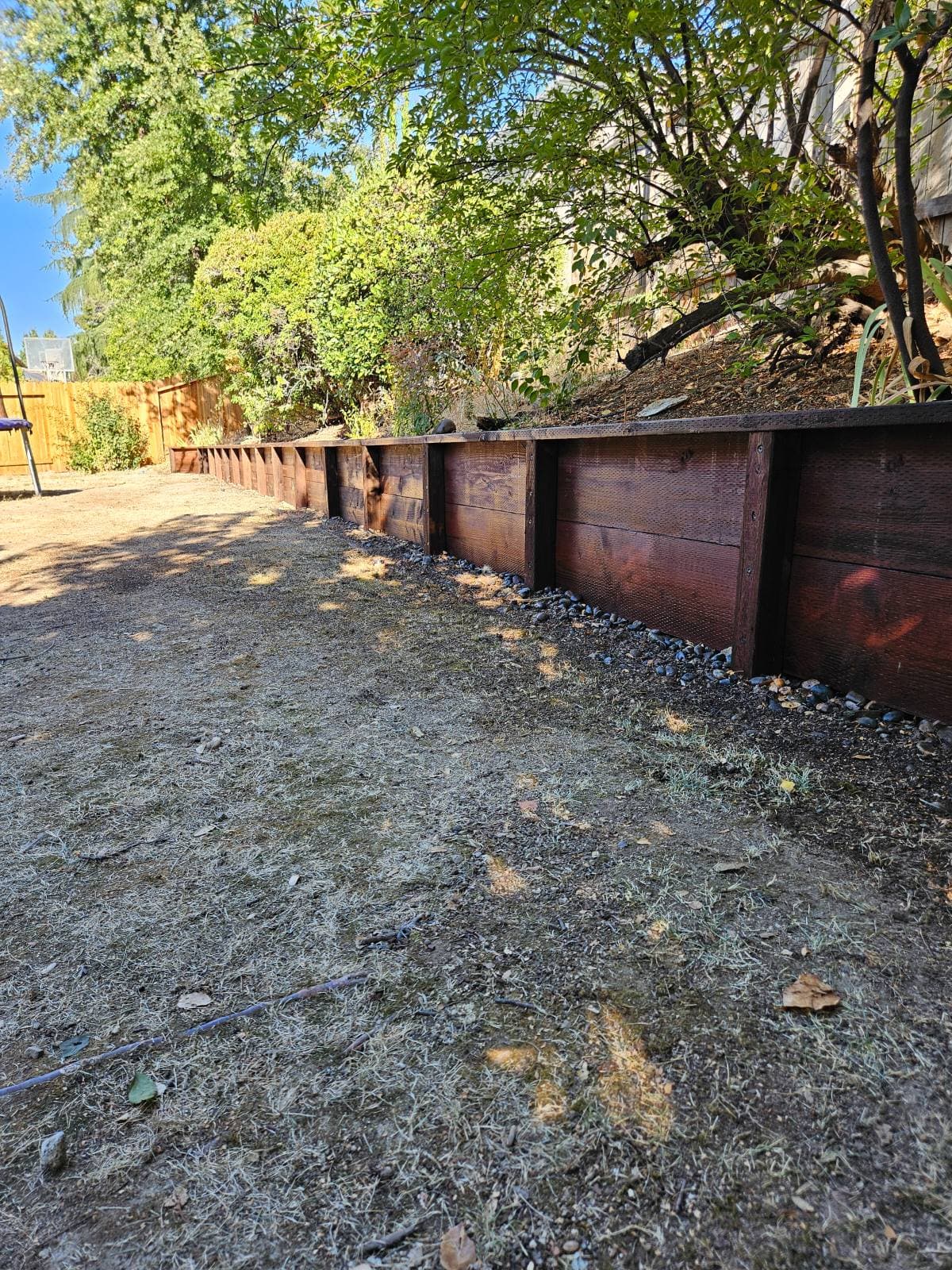 Gallery photos for Wooden Retaining Wall Construction: Image #1