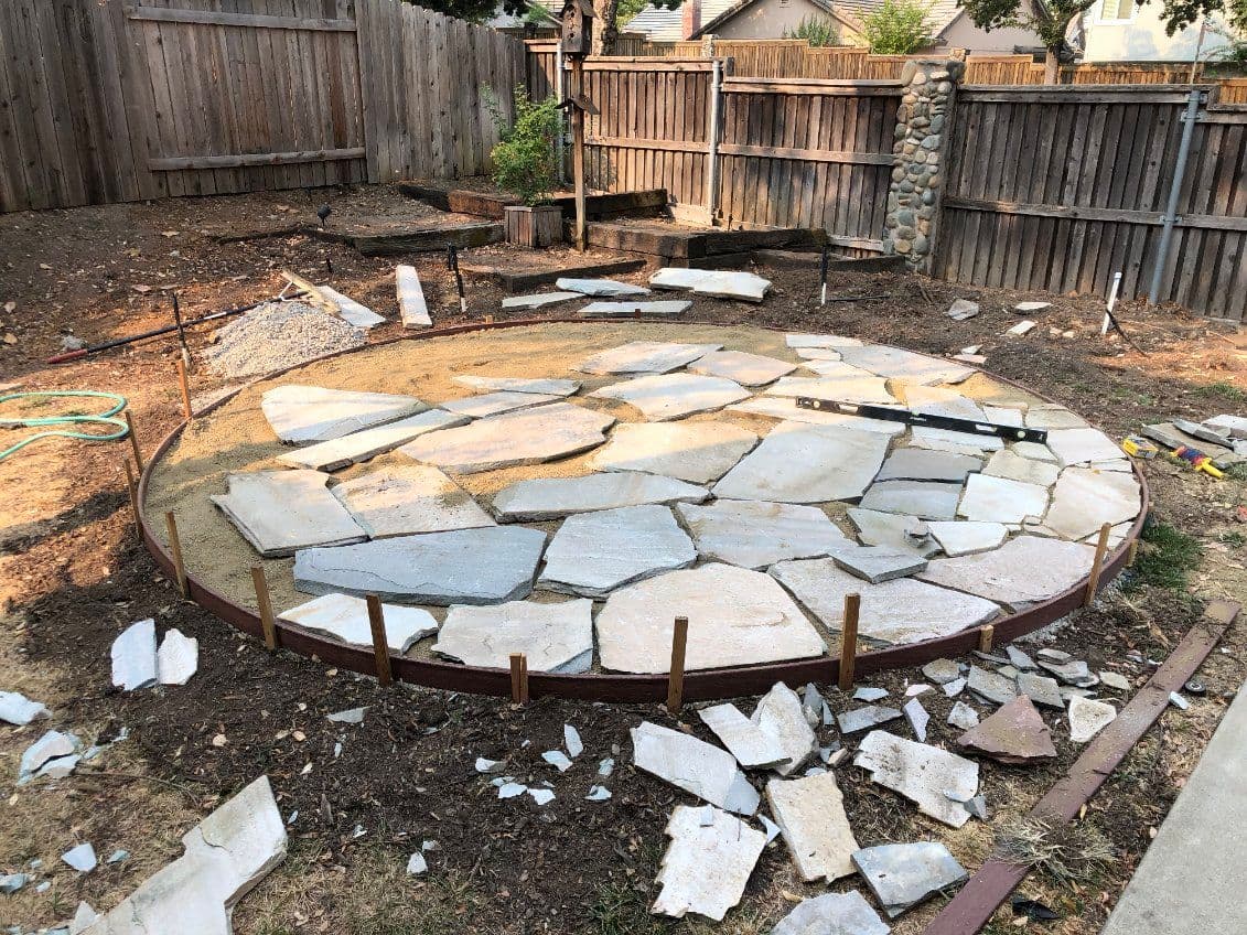 Gallery photos for Stunning Flagstone Patio with Cozy Fire Pit: Image #3