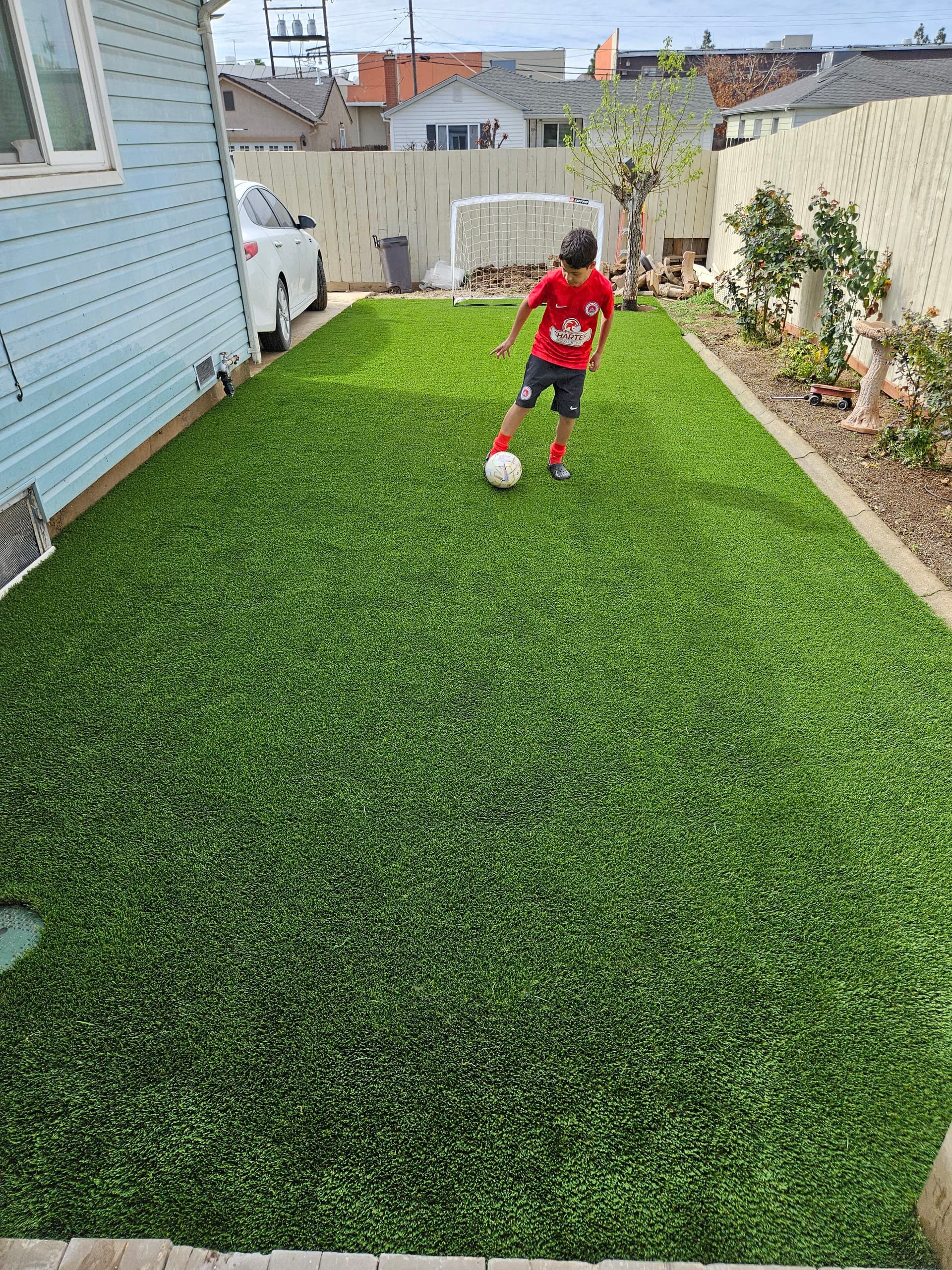 Backyard Soccer Oasis with Guerrero Landscaping image